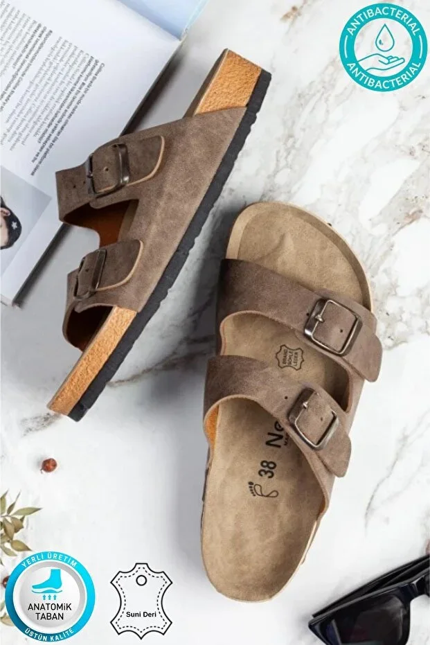 Madrid Unisex Orthopedic Sole Slipper Double Strap Buckled Daily Comfortable Home & Outdoor Slipper