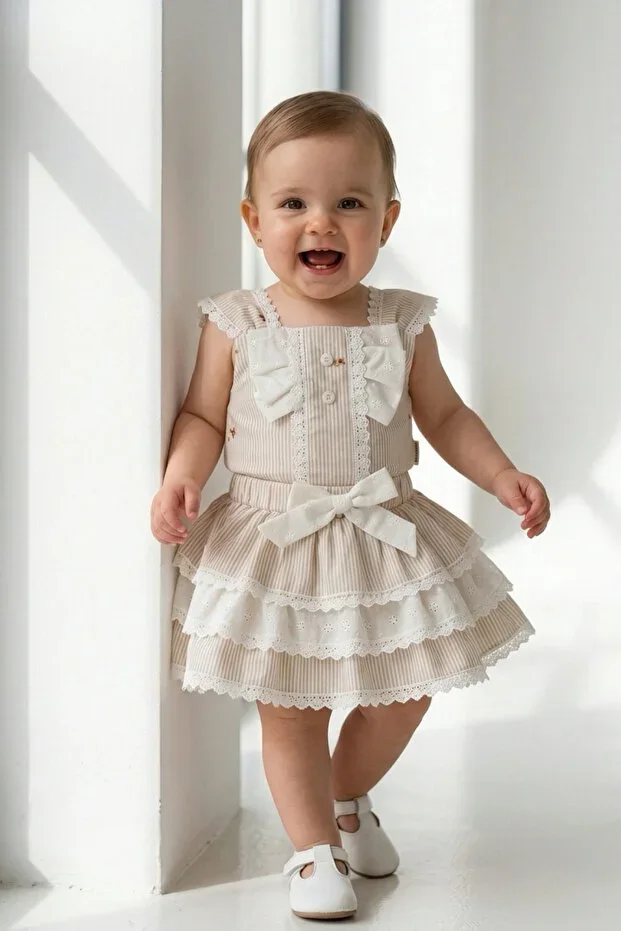 Summer Girls' Blomline Skirted Top & Bottom Set