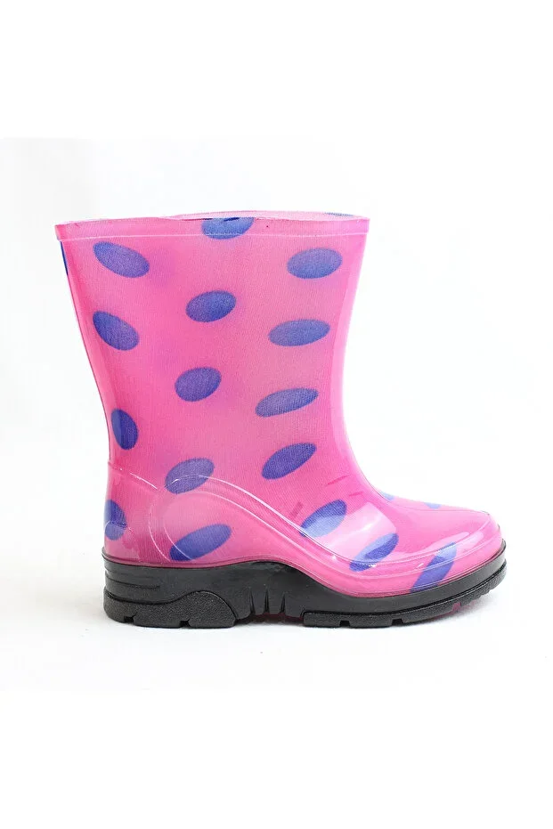 Unlined Daily Children's Rain Boots Pink Polka Dot
