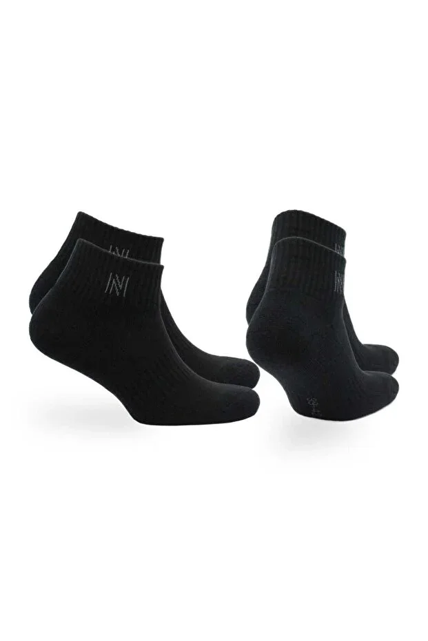 Montreal Extra Cushioned Cotton Daily Sports Socks 2-Pack Black