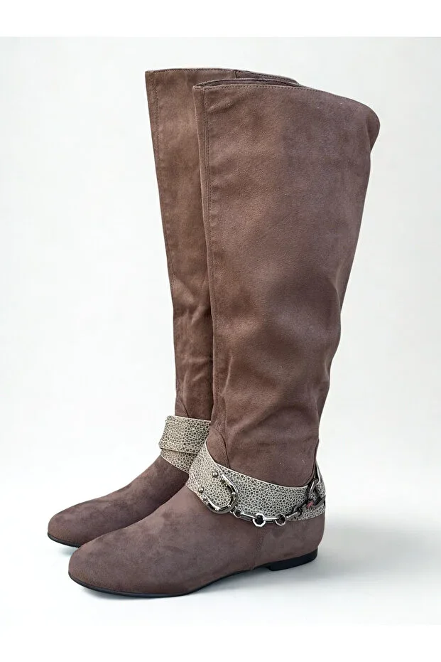 Women's Nubuck Boot with Buckle Detail (Narrow Fit, Take 1 Size Up)