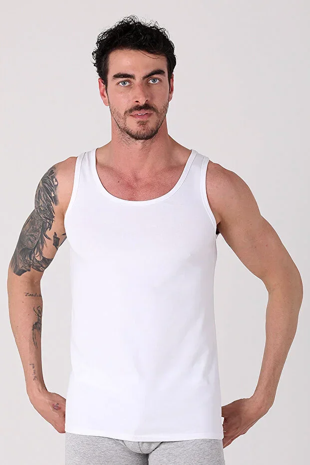 D'S Soft Cotton 100% Cotton 4-Pack Undershirt WHITE