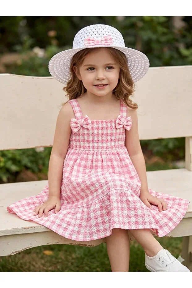 PINK HAT STRAP BABY CHILD DRESS