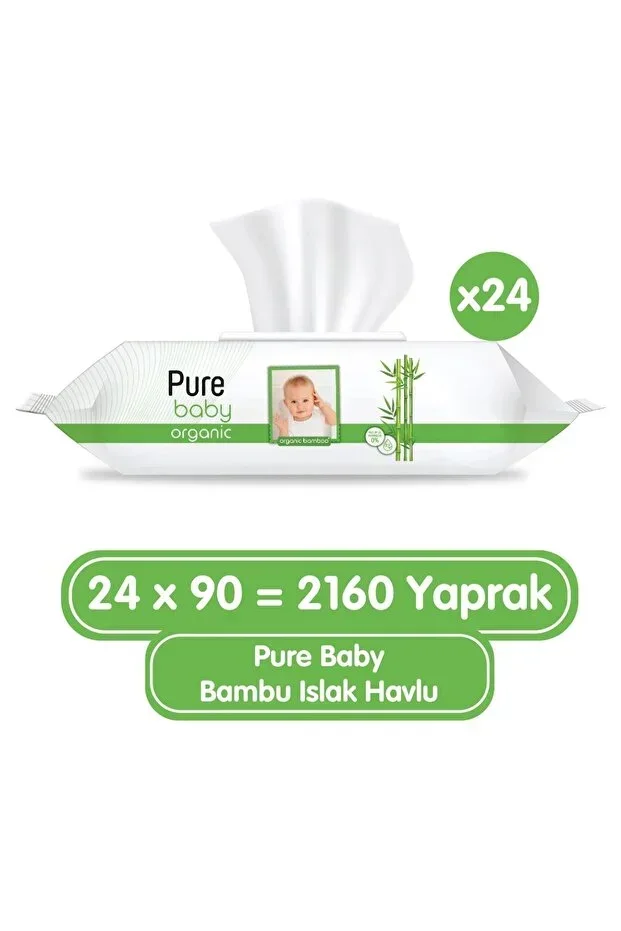Organic Bamboo Core Wet Wipes 24x90 (2160 SHEETS)
