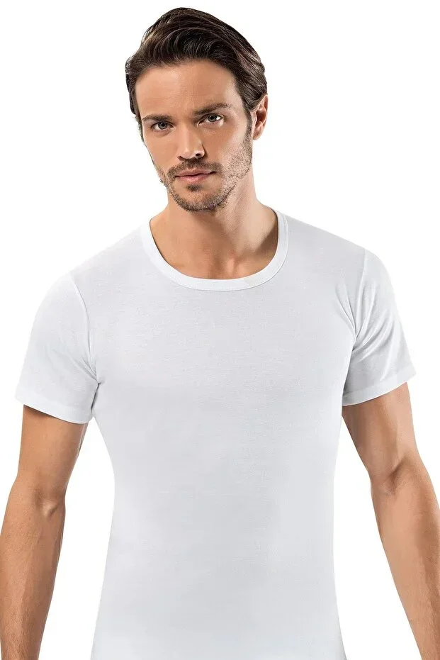 ERDEM İÇ GİYİM White Ribbed 0 Neck T-shirt 1180