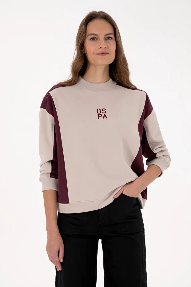 Women's Burgundy Crew Neck Sweatshirt 50314951-VR177