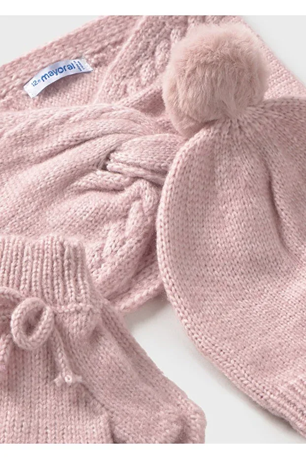 Baby Girl Hat Scarf Gloves Set
