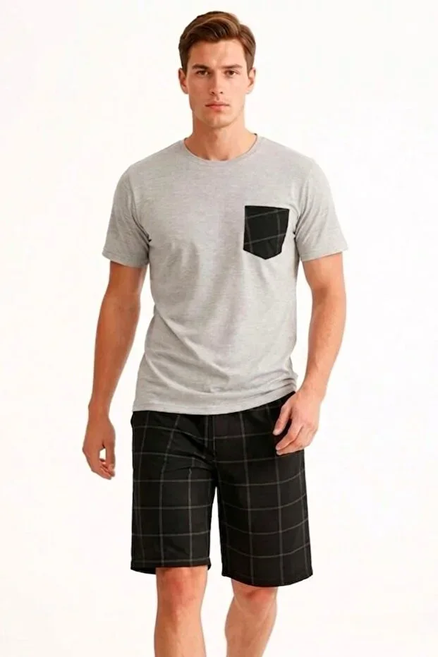 Men's Short Sleeve Shorts Pajama Set