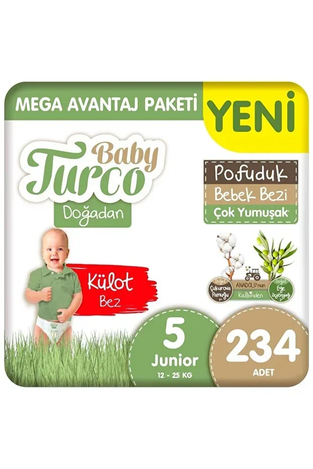 Doğadan Mega Advantage Pack Fluffy Pull-Up Diaper Size 5 Junior 234 Pieces