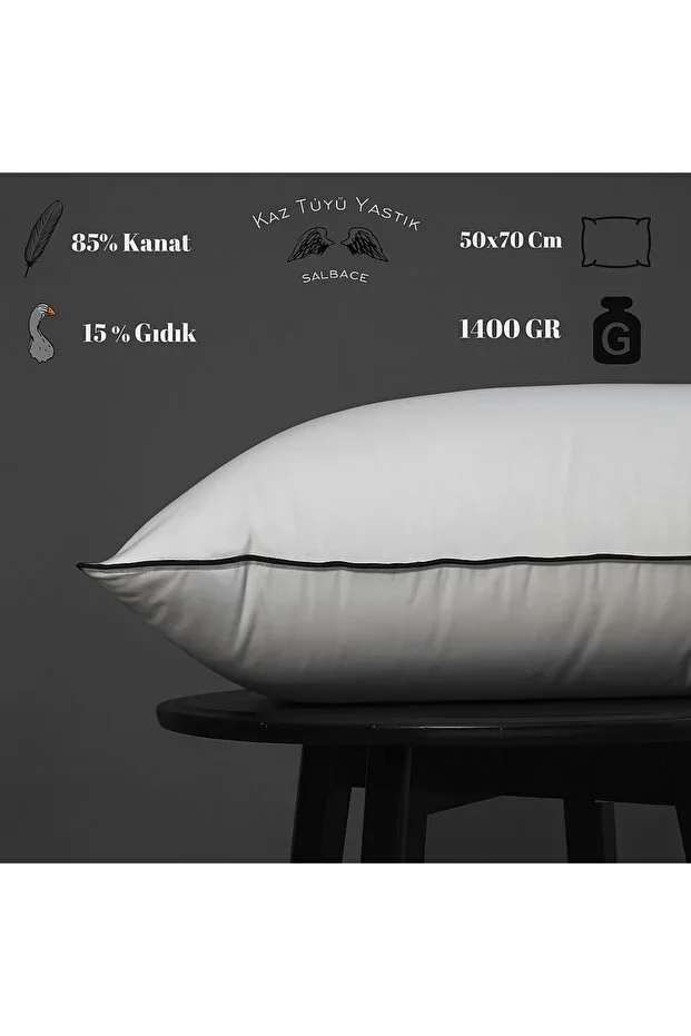 100% Goose Down Filled Goose Down Pillow 50x70 - 1400 Gr