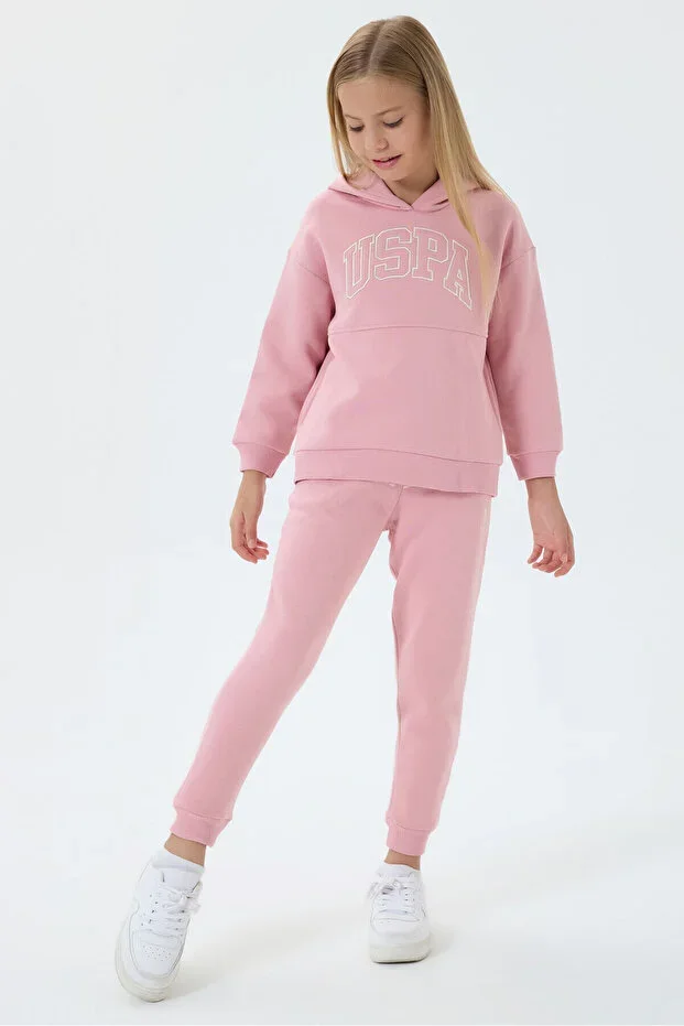 U.S. Polo Assn Girls Pink Tracksuit Set