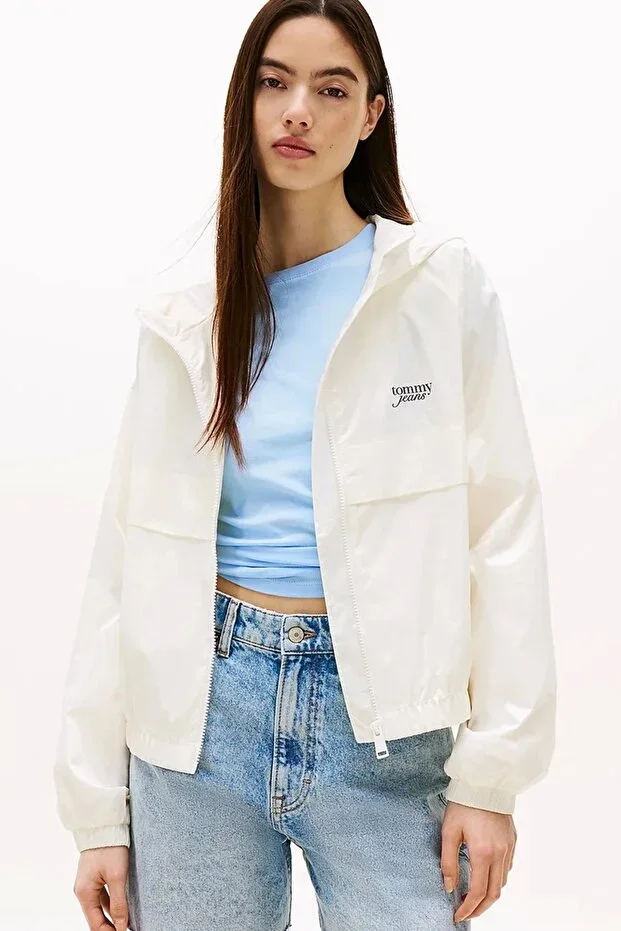 Women's White Windbreaker Jacket