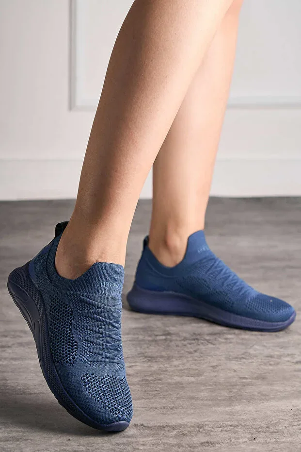 Daily Unisex Navy Sneaker Slip On Breathable Lightweight Laces-Free Flexible Sport Shoe 041f