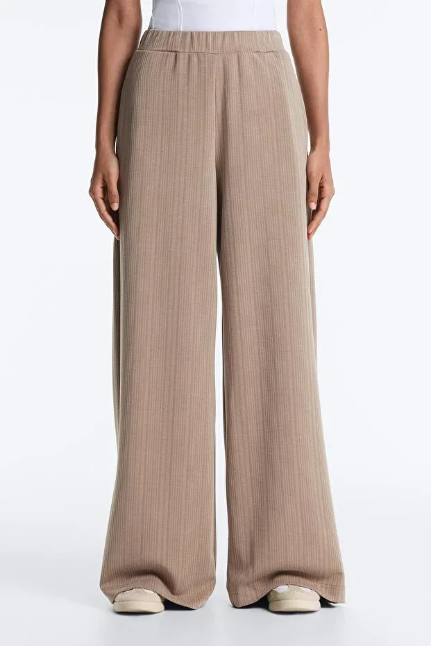 Oysho Asymmetric striped regular fit modal trousers
