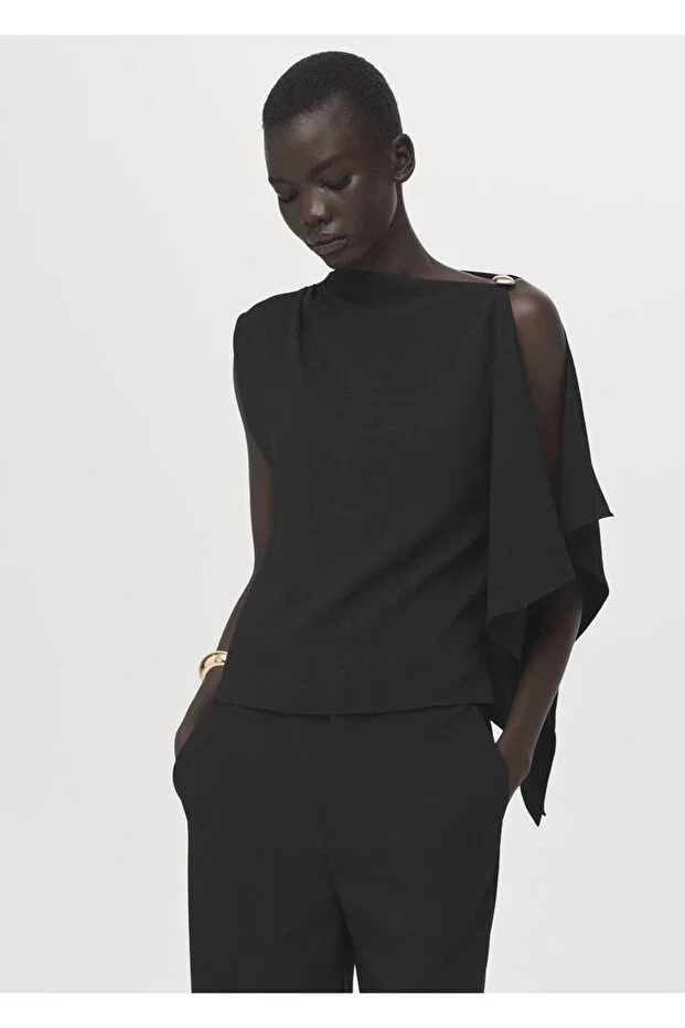 MANGO Asymmetric neck blouse
