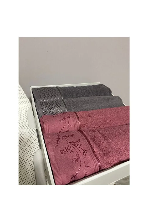 Ditsy Best Set Hamam Set Mürdüm - Anthracite