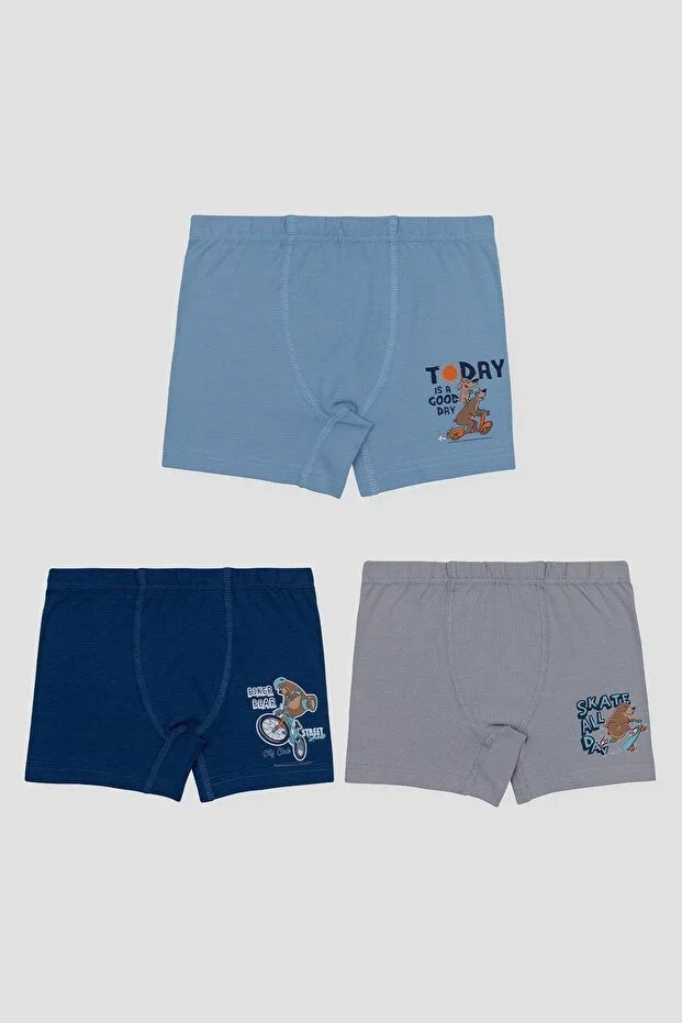Men's Kids Cotton Printed Relaxed Fit Lycra Boxer 3-Pack 3526 Colorful