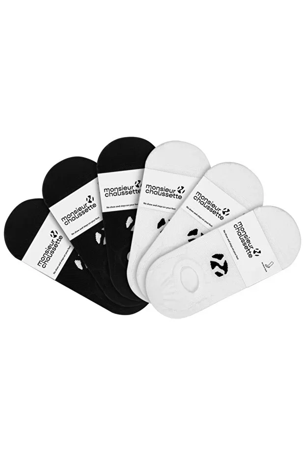 6-PACK Non-Slip and Invisible Organic Cotton Unisex Socks