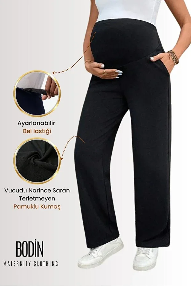 Adjustable Waist Cotton Fabric Maternity and Postpartum Sweatpants