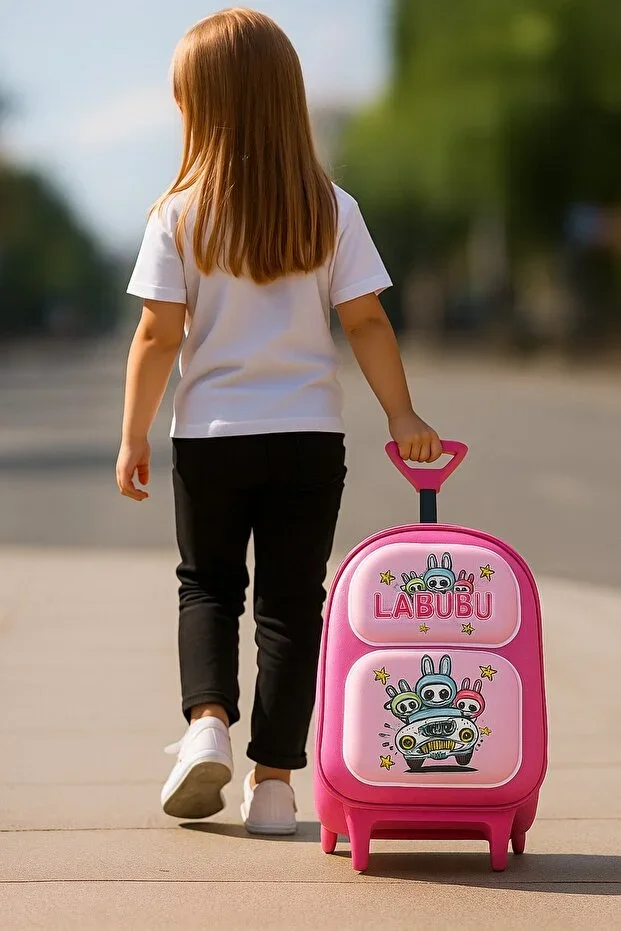 NEWFULL Trolley Girl Kindergarten Bag - Picture Detailed