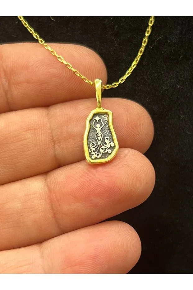 Mother Goddess Symbol Minimal Silver Necklace