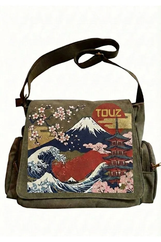 Japon Culture Print Unisex Messenger Bag