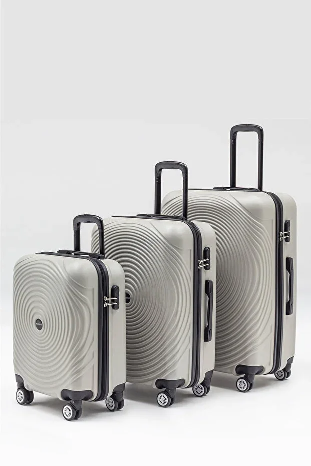 Morvex 3-Piece Luggage Set Small (Cabin) Medium Large Size Suitcase 360° Swivel Wheel