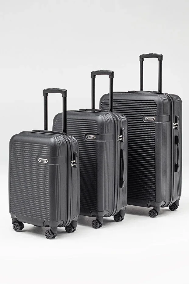 3000 Unisex 3-Piece Luggage Set Black