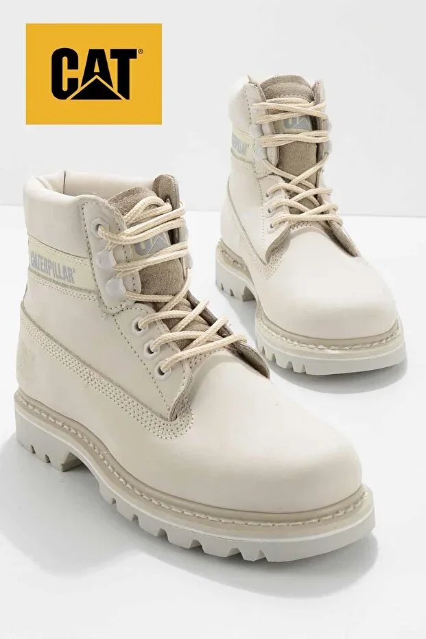 Beige Leather Women's Boot & Bootie CAT0111000101