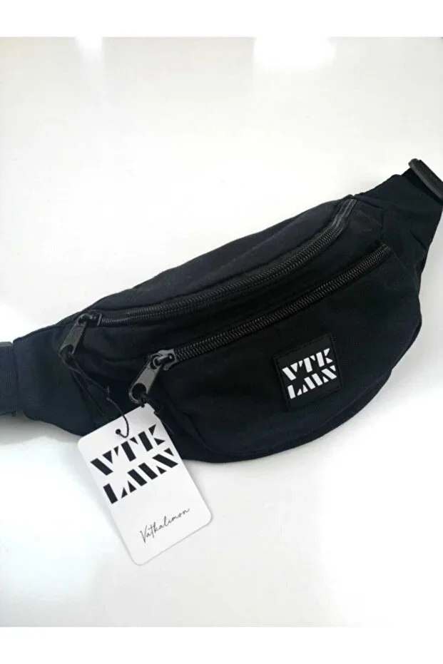 Unisex Black Shoulder and Waist Bag