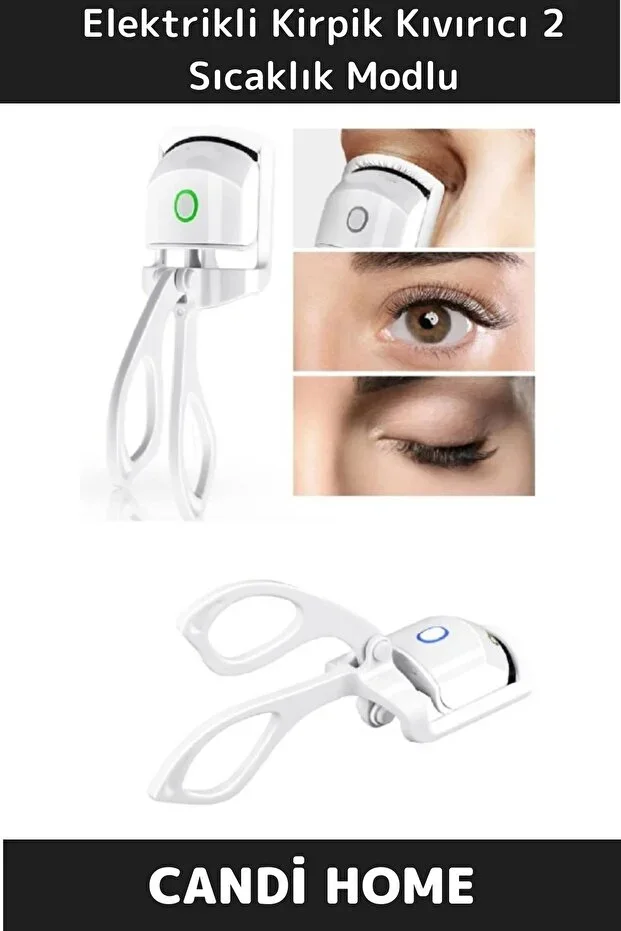 PREMİUM Silicone Tip Electric Eyelash Curler 2 Temperature Modes USB Rechargeable Easy Mascara Eyelash