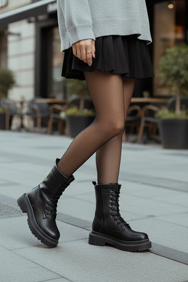 Women's Boot Non-Slip Thermo Sole Water-Resistant Zippered Laced Full Mold