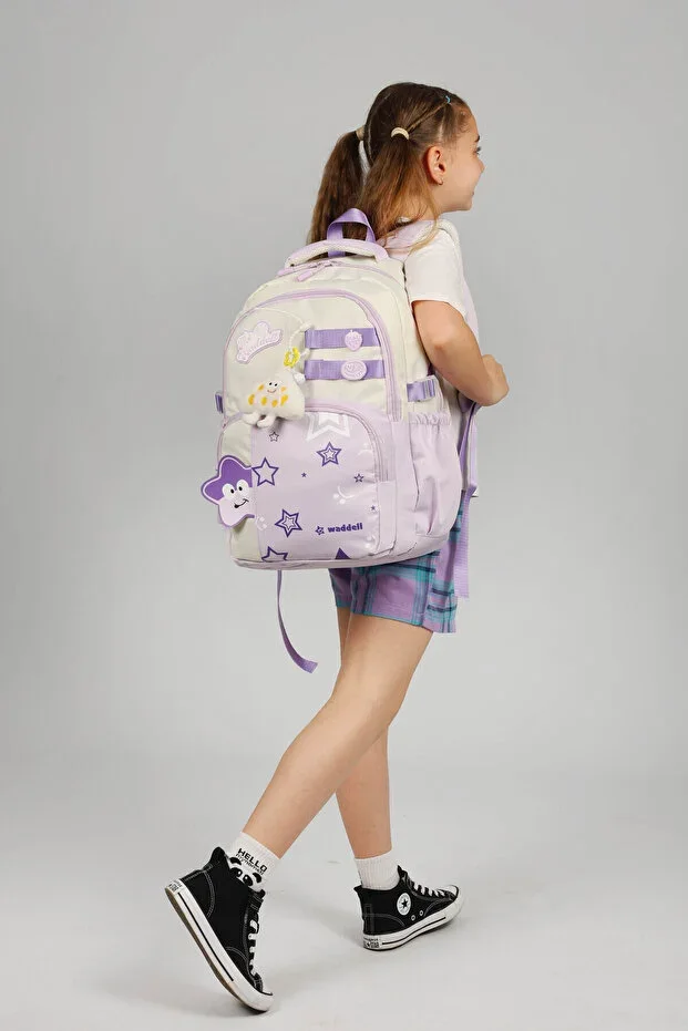 RoyalGlow Luxury Quality Star Pattern Cute Accessory Gifted Twill Primary Middle School Girls' Bag