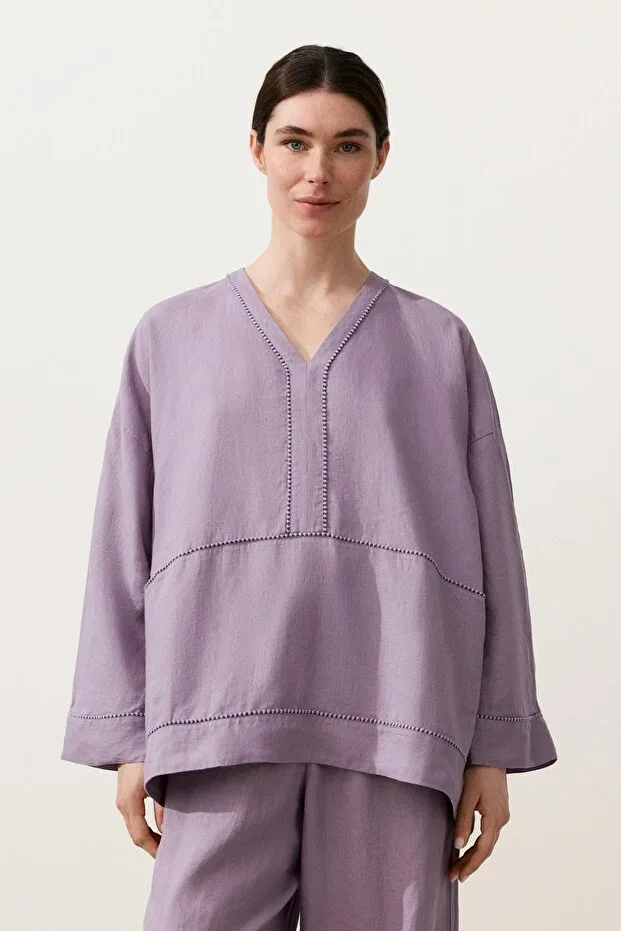 Oysho 100% Linen Kaftan Shirt
