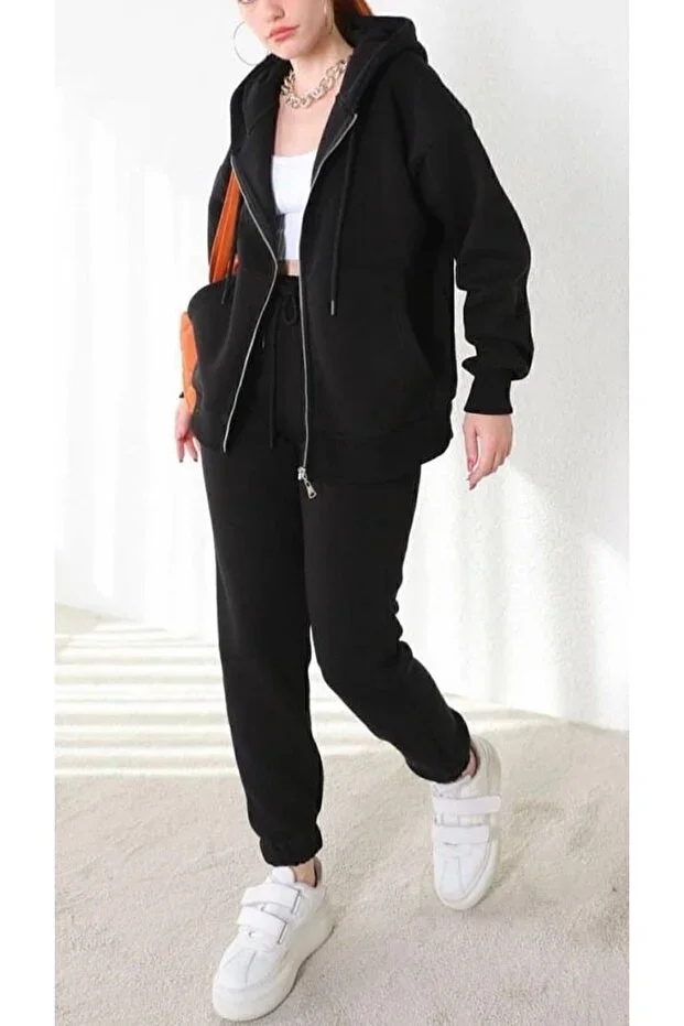 Hooded Full Zip Thick Winter Oversize Outdoor Women's Tracksuit