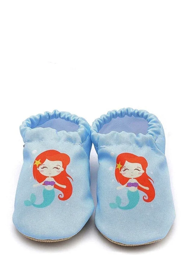 Mermaid Non-Slip Sole Baby Summer Slipper Blue, House Shoe Slipper Nursery Shoe Pantofle F-824