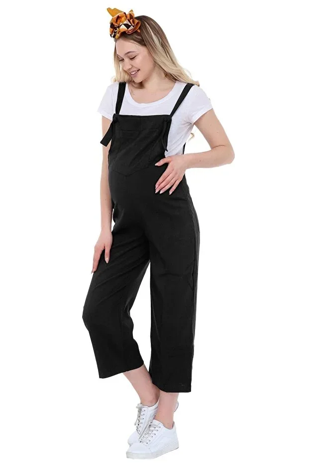 MYRA6105 - Black Maternity Overalls