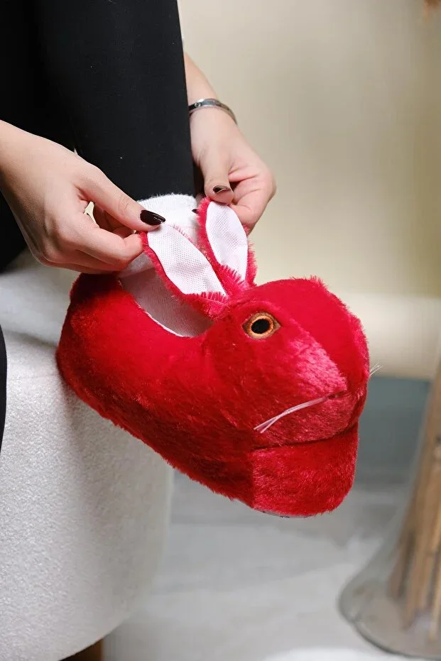 Earna Rabbit Model Inflatable Plush Women's Slipper