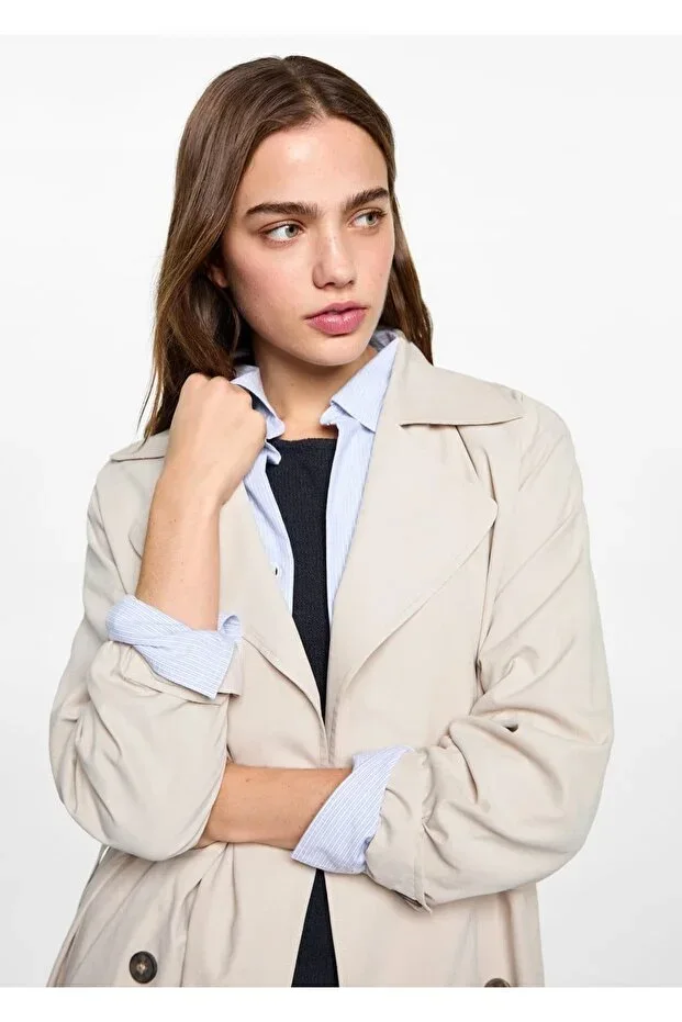 Mango Teen Belted Relaxed Trench Coat