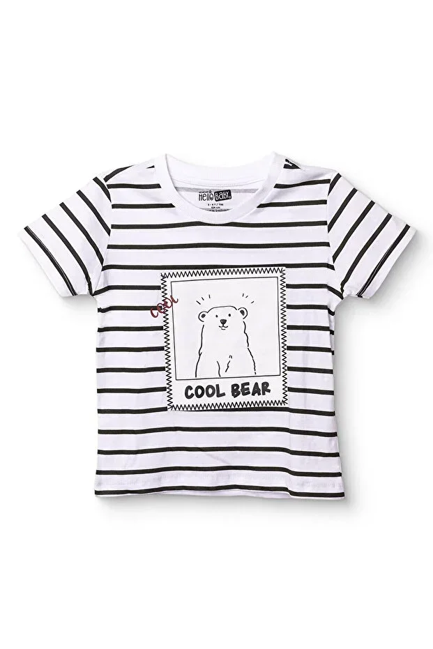 HelloBaby HelloBaby, Boys, T-shirt, Bear Print, Cool Boy, Crew Neck, Short Sleeve