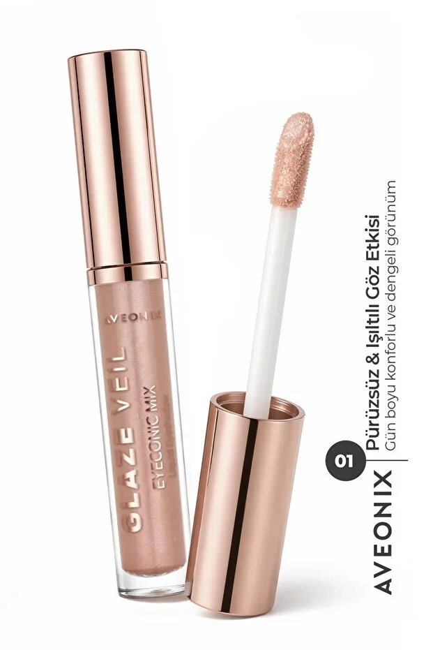AVEONIX Glaze Veil Liquid Eyeshadow 01 Intense Color Liquid Eyeshadow Smooth Finish Long-Lasting Effect