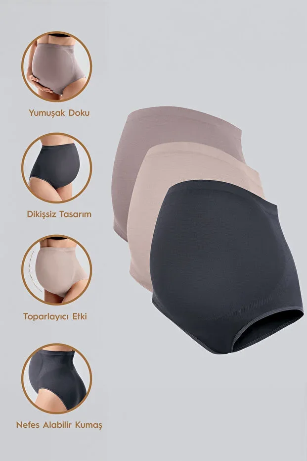 Seamless Soft Textured Stretchy Maternity Panty 3-Pack