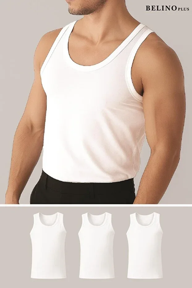 Bambu Atlet Men White Color Sweat Absorbing Lycra 3 pcs Pack