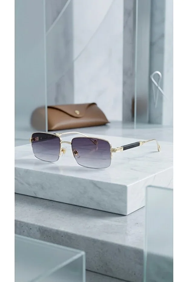 EŞREF TEK SUNGLASSES MEN UV 400 PROTECTION WOODEN TEMPLE CASE AND CLEANING CLOTH GIFT GLASSES