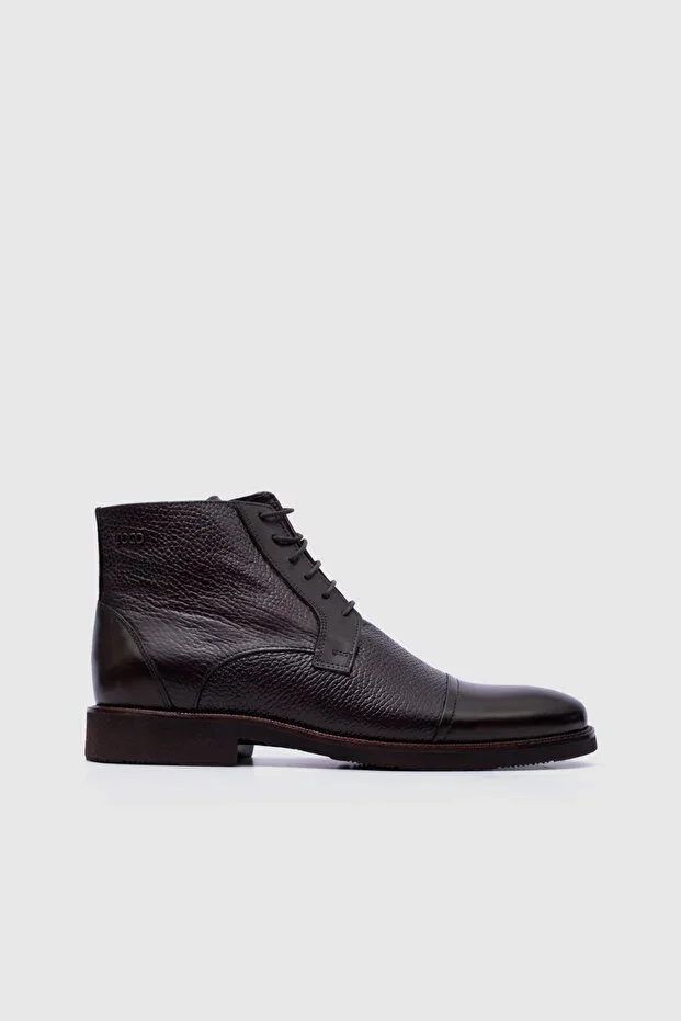 Brown Genuine Leather Men's Classic Boots [052274]
