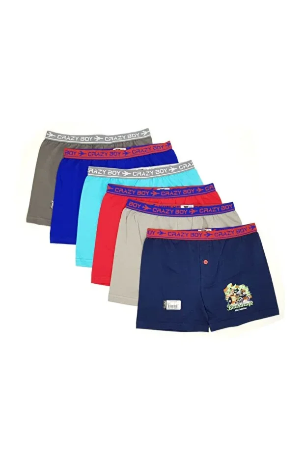ENTAHА Men's Children's Colorful 6-Piece Elastane Cotton Printed Lycra Boxer