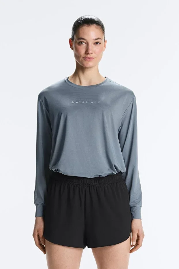 Oysho Long-sleeved technical T-shirt with lettering