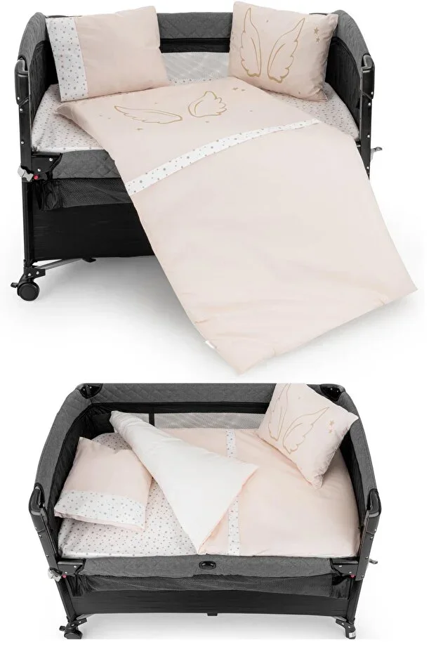 Park Bed Sleep Set, Baby Crib Sleep Set - 6 Pieces, Pink