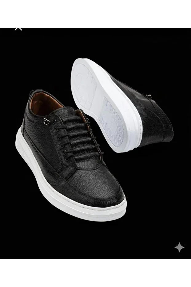 Men's BLACK STITCHED Casual Orthopedic Sole Comfortable Guaranteed Classic Shoes