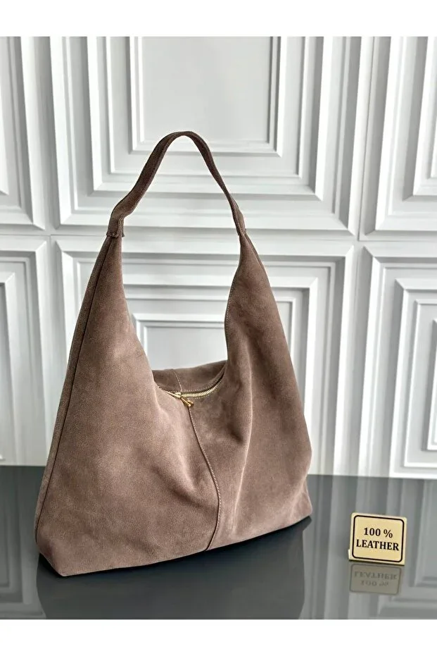 HOBO genuine suede leather women's shoulder bag 45X40 CM